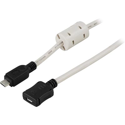Deltaco USB 2.0 Cable, Micro-A Male - Micro-AB Female, 2m